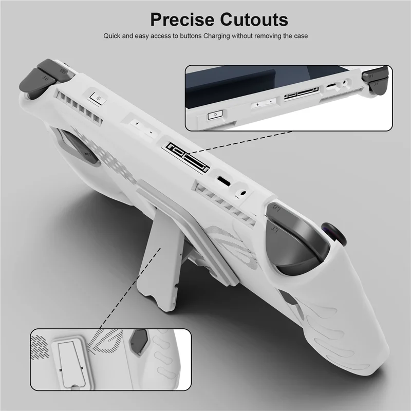 TCES-สําหรับ ROG Ally Host พร้อมขาตั้งฝาครอบป้องกัน TPU เคสแบบถอดได้ Face Cover Drop Protection Case