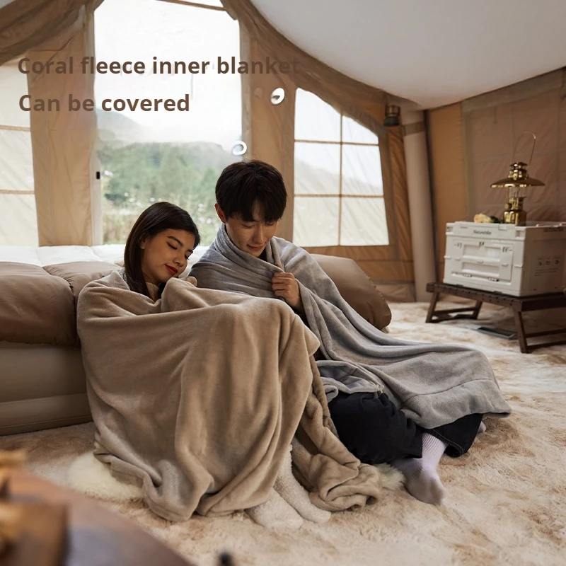 

Naturehike Layered Four Seasons Sleeping Bag Waterproof Fabric Combination Sleeping Bag Easy To Wear Portable Storage Coral Velv