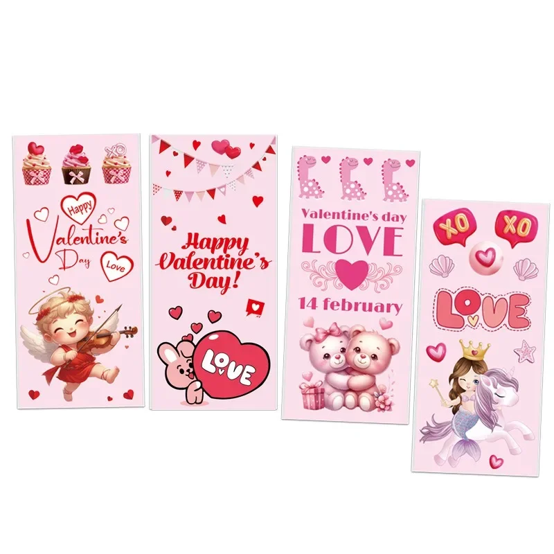 

20pcs 2025 Happy Valentine Day Love Candy Bag Dessert Plastic Packaging Birthday Party Favors Wedding Gifts Goodies Bag