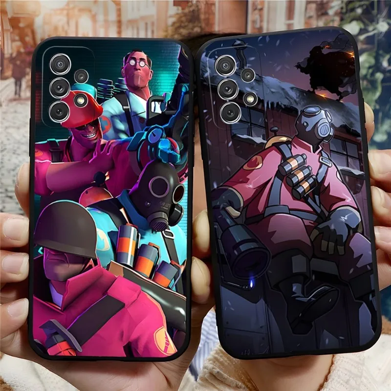 Team Fortress 2 Phone Case For Samsung A12 A50 A52 A51 A53 A33 A13 A22 A31 A40 A03S A32 A21 A81 A42 Silicone Black Cover