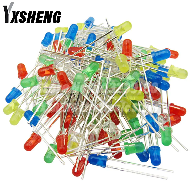 100pcs Blue Green Red Yellow White Orange 5mm Led Light-emitting Diode