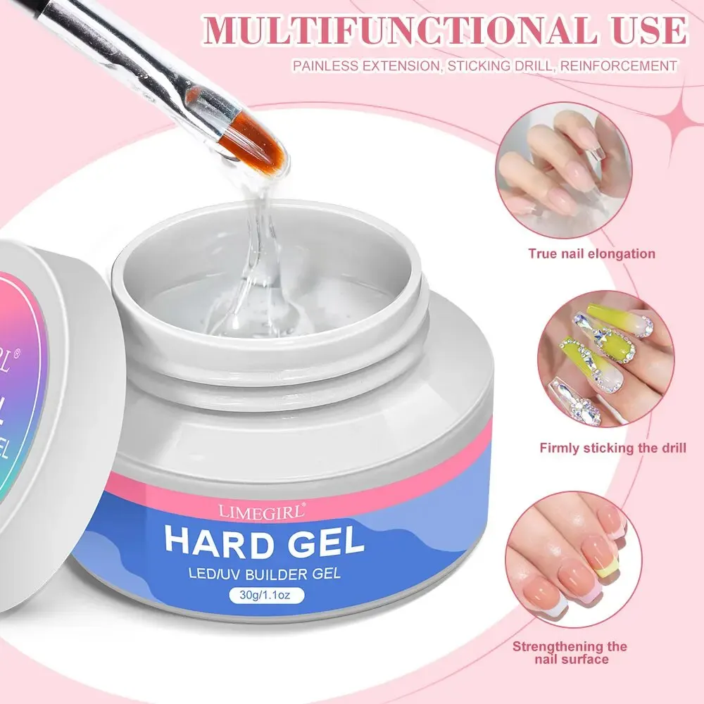 Nail Art Solid Extension Gel Set With Nail Forms Nail Brush Kit For Beginners Nail Art DIY At Home Free of Acetone