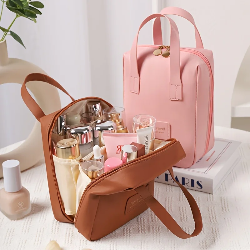 Bolsa de Maquillaje Portátil de Viaje con Gran Capacidad, Organizador de Cosméticos de Alta Gama, Elegante Bolsa de Almacenamiento para Artículos de Aseo