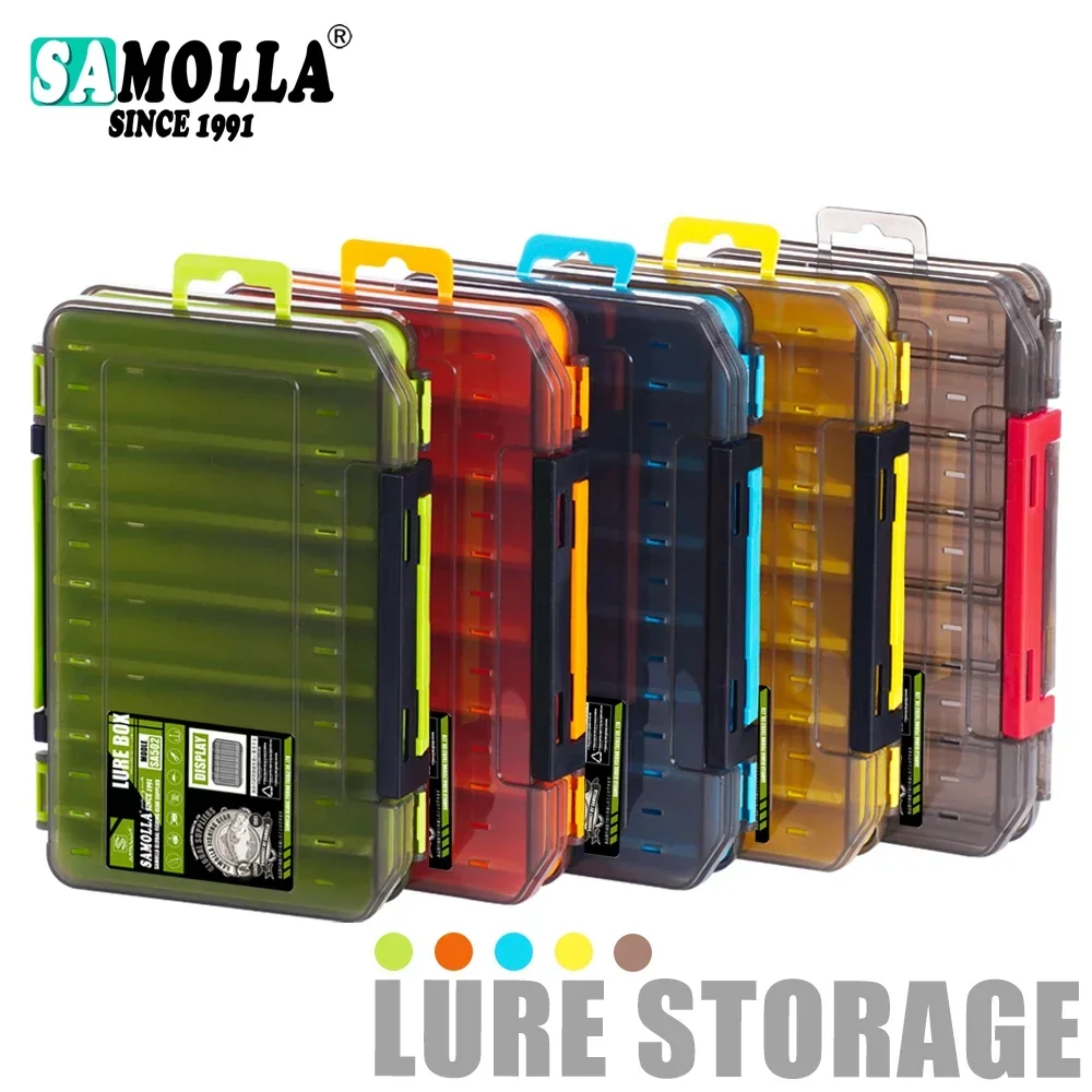 

Fishing Tackle Box 14 Compartments Fishing Accessories Lure Hook Storage Case Double Sided Fishing Tool Organizer Boxes