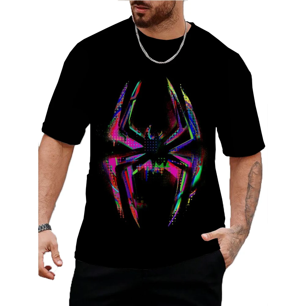 2024 Men\'s Marvel Spider Man print Graphic T-shirts For Men Oversized Short Sleeve Punk Tops Tee Shirt Men Death Clothing Boys ﻿