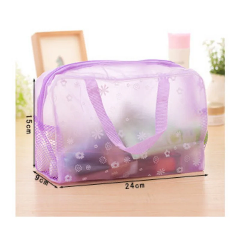 Color Swimming Bags Sports Travel Bathing Storage Bag Women Floral Transparent Organizer Clear PVC with Phone Pocket for Outdoor