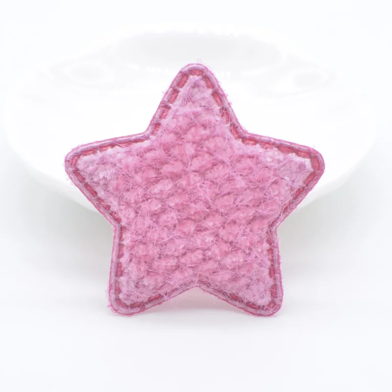 12pcs 48mm Soft Plush Cloth Star Applique for Clothing Hat Sewing Supplies Patches DIY Headwear Hair Clips Decor
