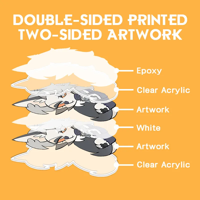 أزياء أنيمي الشكل ميلي الفني لافتة للنظر حية مزدوجة الوجهين الاكريليك كيرينغ لحقيبة الظهر الملابس قبعة مجوهرات هدايا #3