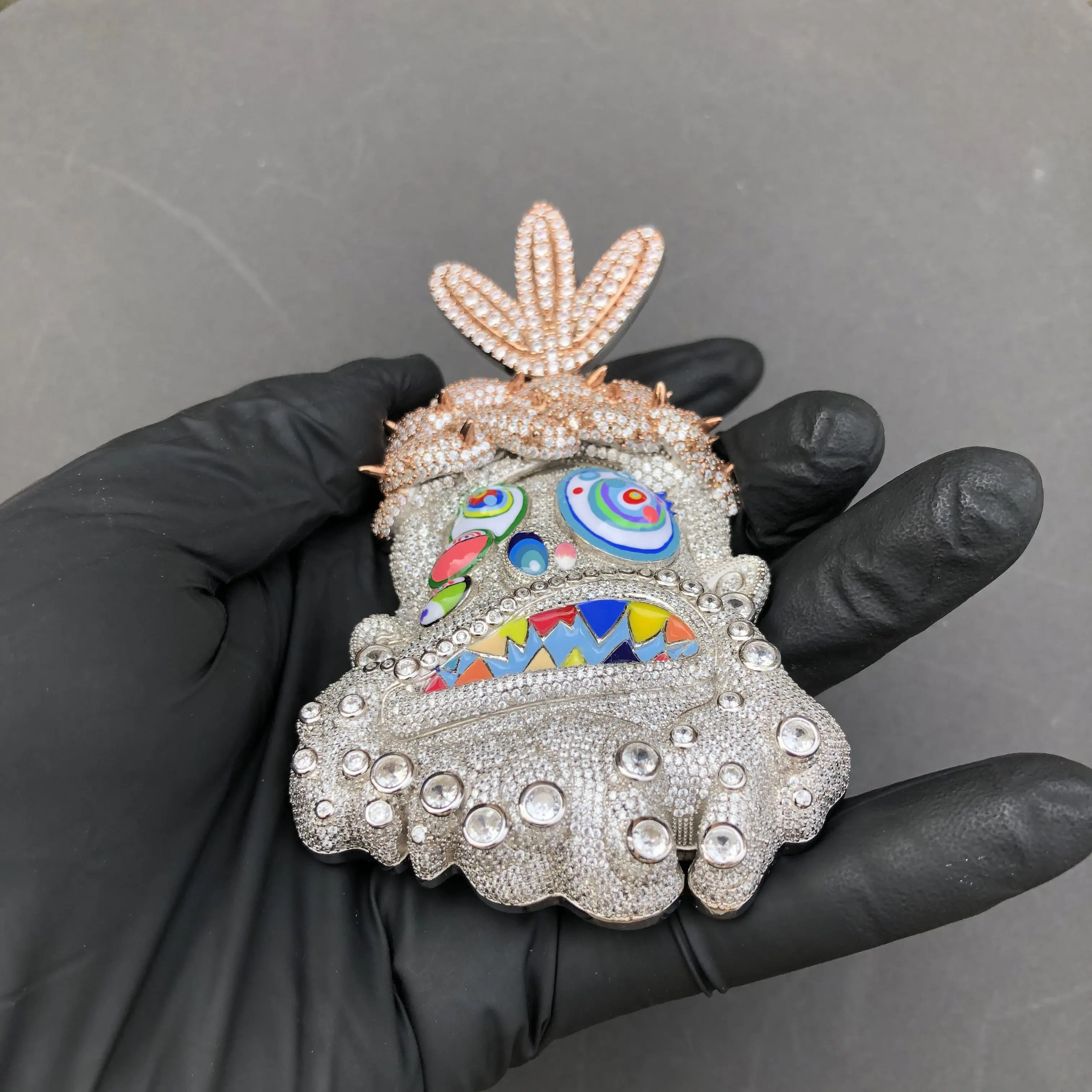Sweet Hip Hop Iced Out Cake Pendant Necklace Bling Bling Enamel Micro Pave Zircon Jewelry forMen amuletos de protección poderosa