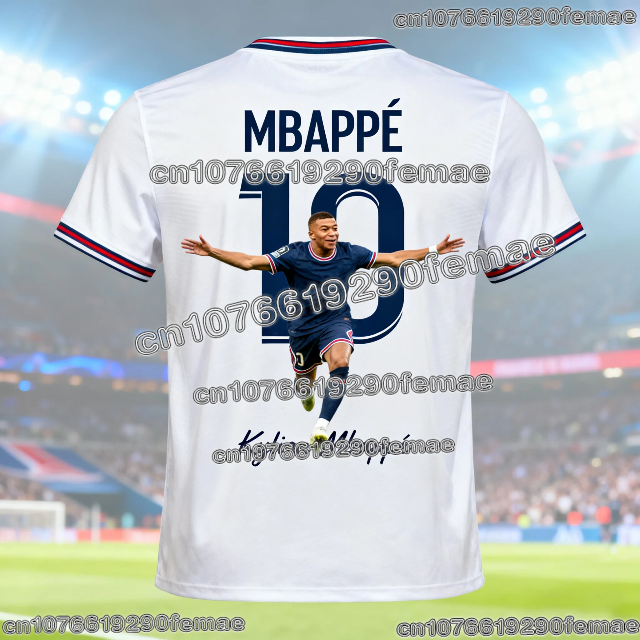 حار بيع 2026 Mbappé # 10 قميص كرة قدم مطبوع ثلاثي الأبعاد للرجال والنساء والأطفال ملابس رياضية كاجوال لتدريب كرة القدم إصدار مروحة تي شيرت #3