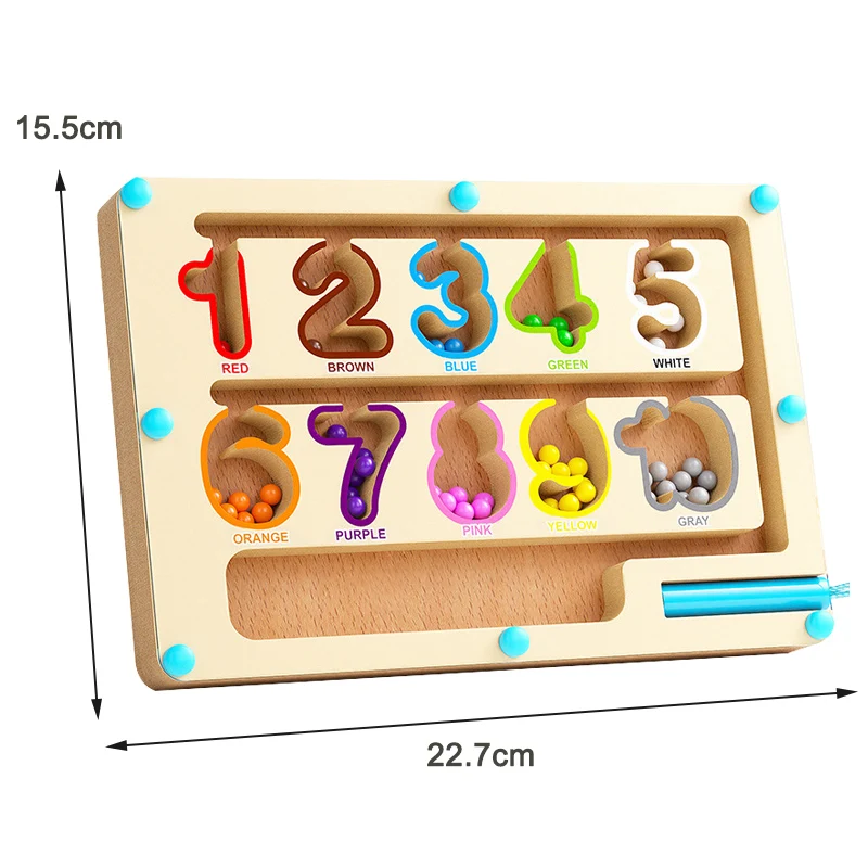 لون خشبي شكل متاهة مغناطيسية فرز مغناطيسي لوحة سفر مونتيسوري ألعاب تعليمية للتعلم لعمر 3 سنوات فما فوق المهارات الحركية الدقيقة