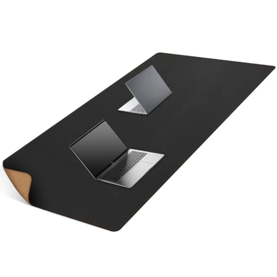 

Кожаный коврик для стола 63x31.5 см, XXL, большой, двусторонний, из пробки и кожи, водонепроницаемый, для компьютера, для G