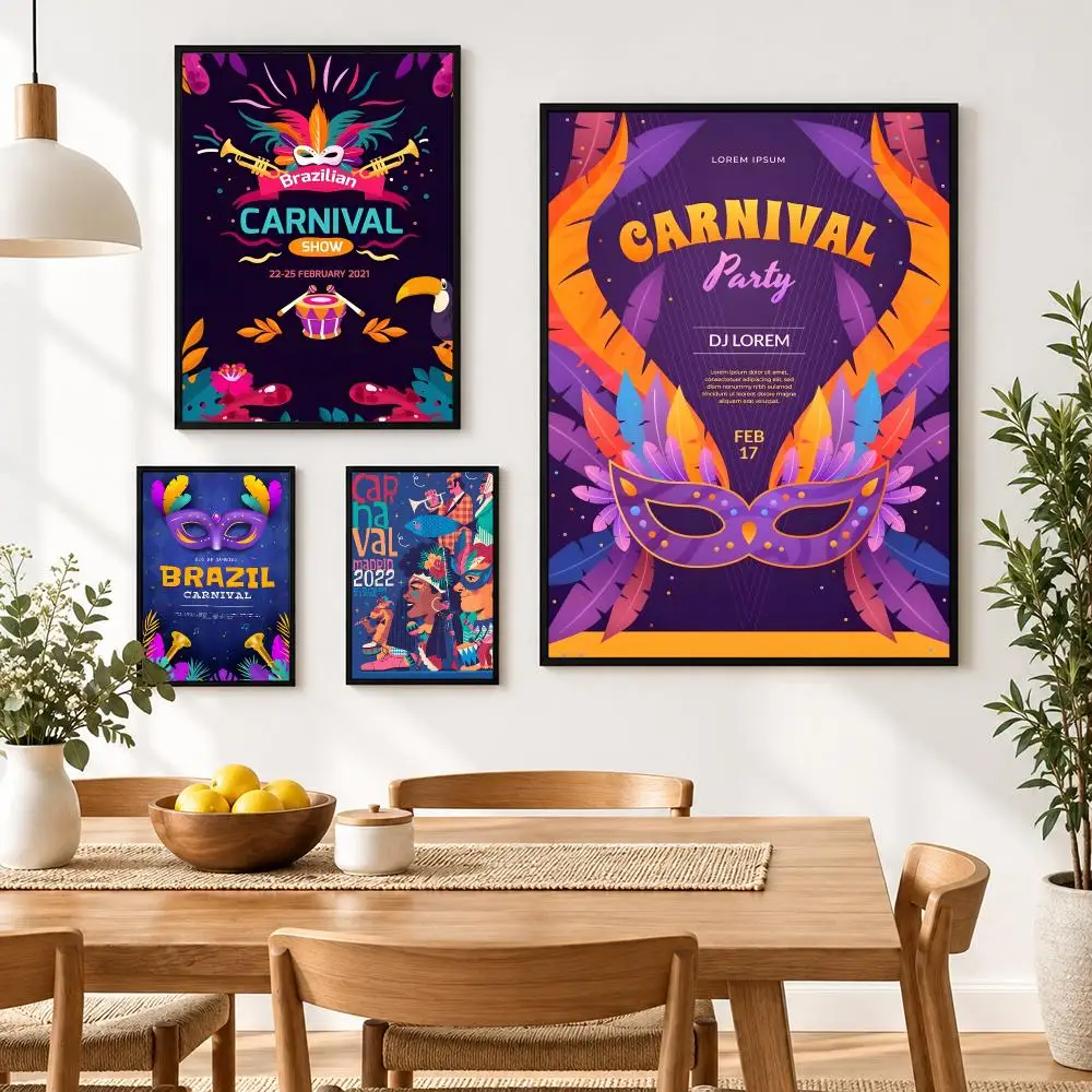 Brazil Carnivals Poster Waterproof HD Modern Peel And Stick Wall Decor Living Room Dorm Garage