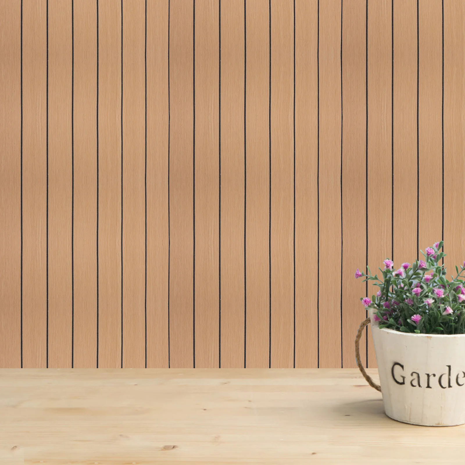 

3D Peel Stick Wall Panels Brown Self-Adhesive Waterproof Decorative Slat Stickers Kitchen Bathroom Wall Covering Wallpaper