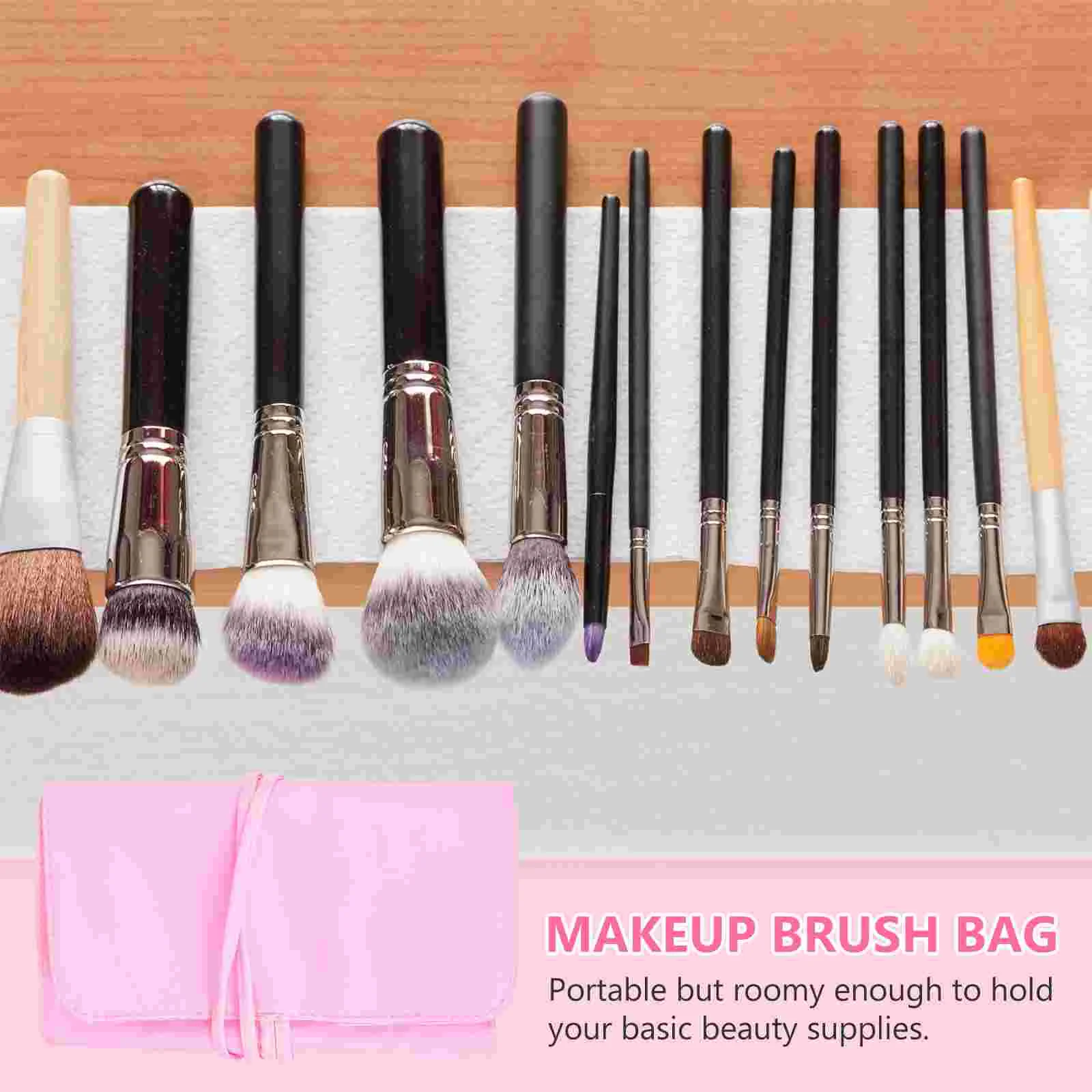 Makeup Brush Storage Bag Cosmetics Rolling Organizer for Travel Pouch Holder Fold