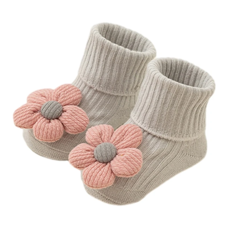 Flower Decor Baby Socks Elastic and Stylish for Toddlers Floor Socks Anti Slip