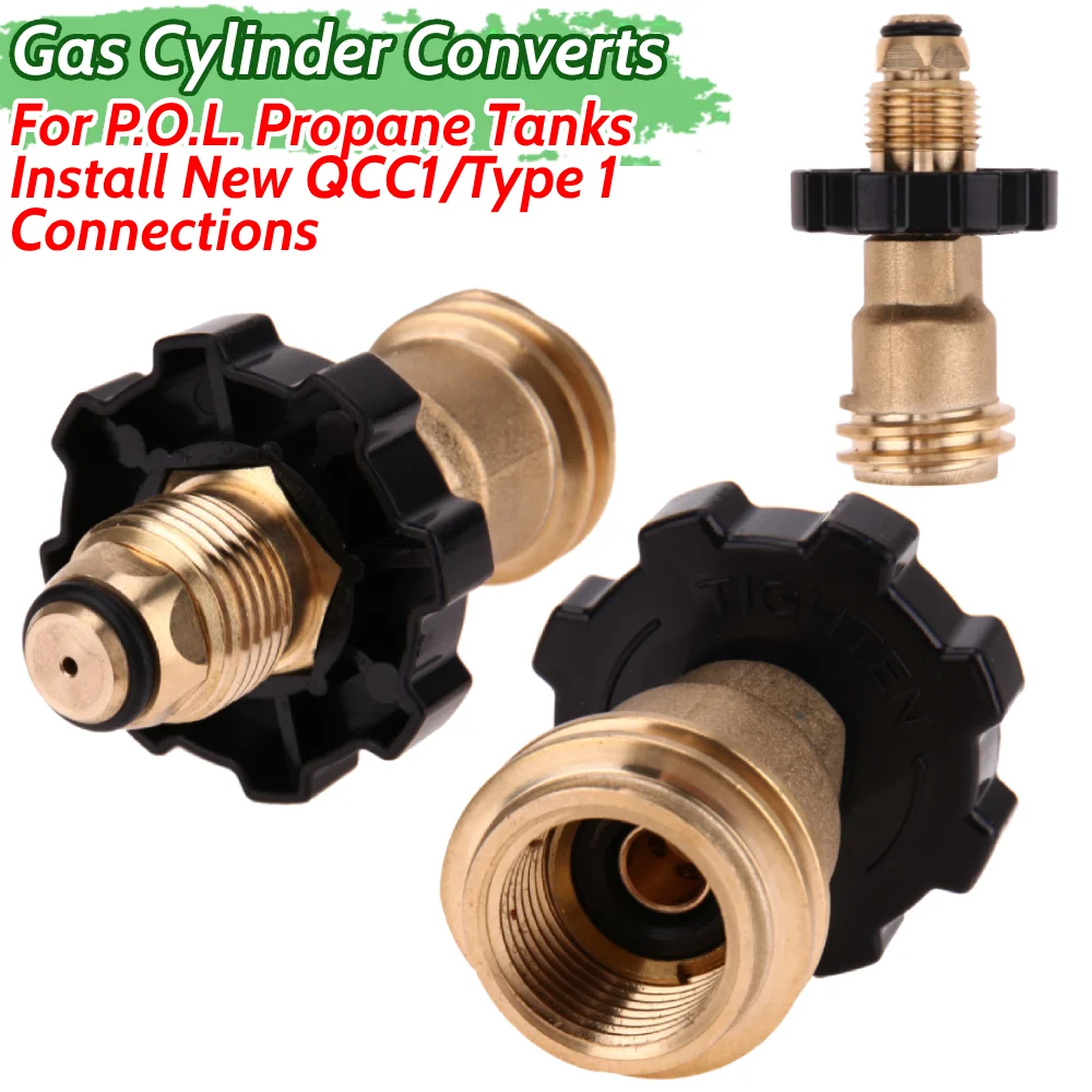 Universal Fit Gas Adapter Converts Safe Gas Bottle Connection Corrosion Resistant Solid Brass Regulator for BBQ Gas Grill Heater