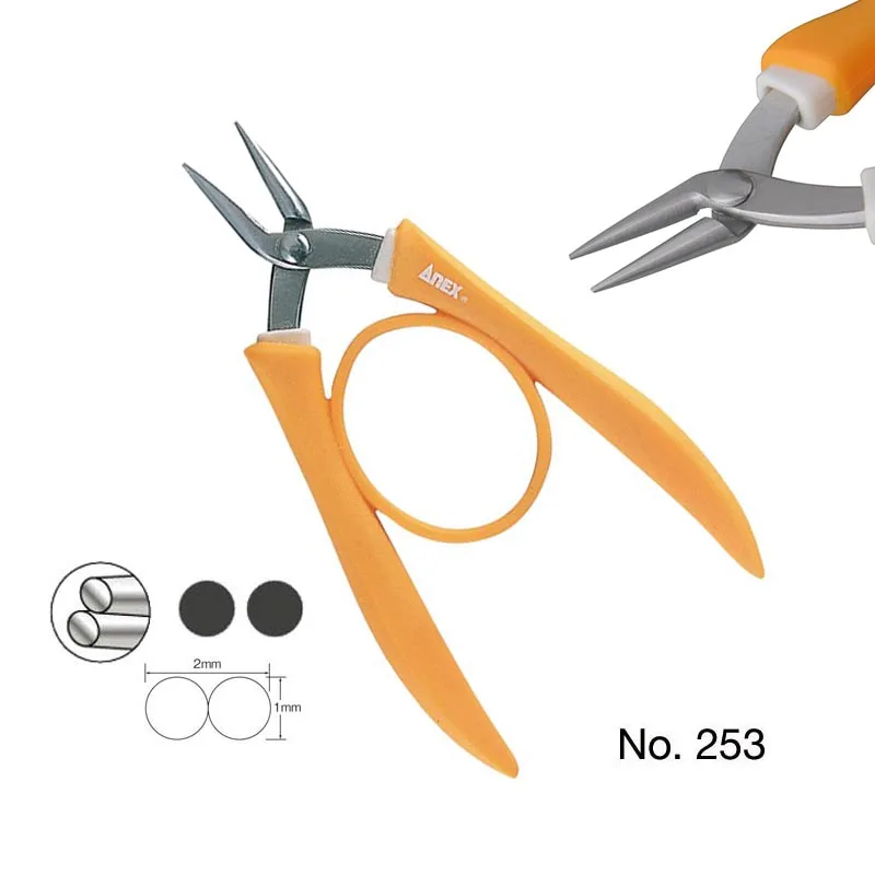 ANEX 253 Double Round Nose Pliers 135mm Japanese Stainless Steel Jewelry Wire Loops & Bead Shaping Pliers with Return Spring view 2