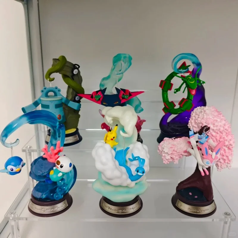 Re-ment Pokémon Swing Series 2 Collectible Figurine Rayquaza Sylveon Dragapult Pvc Statue Desktop Decor Ornament