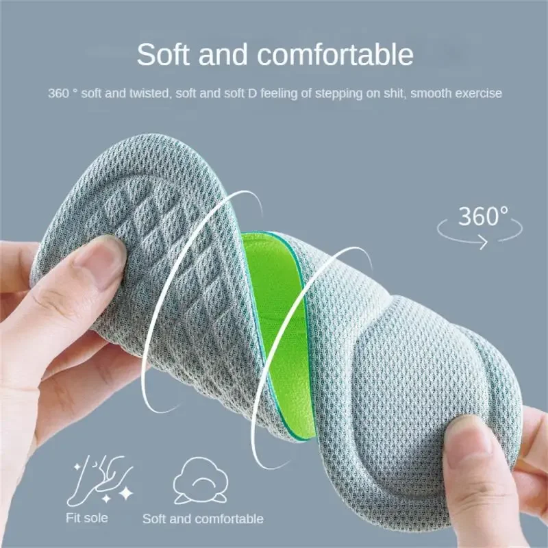 【Insoles+Socks Set】6Pair Deodorant Insoles Nano Wormwood Deodorant Sweat-absorbing Men Women Soft Bottom Shock Absorption Insole