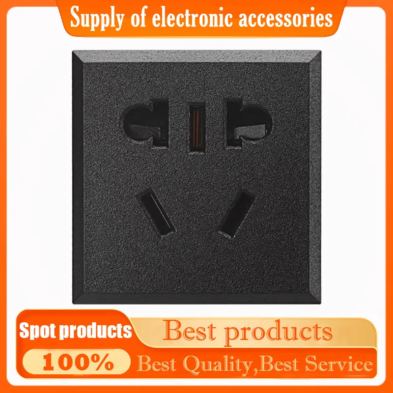 Cassette embedded 10A two-three socket with security door protection five-hole three-pin desktop ac power outlet