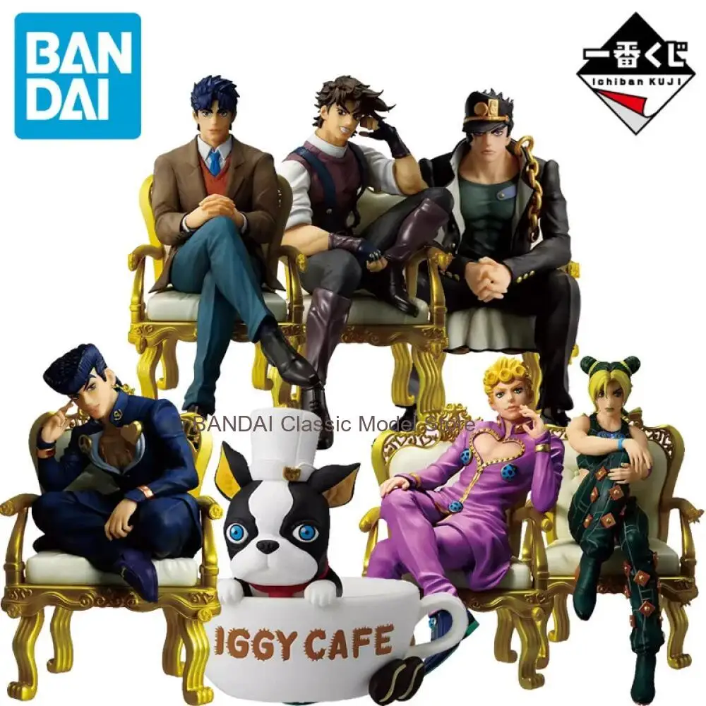 

BANDAI Original Ichiban Kuji JoJo's Bizarre Adventure Anime Figure Jonathan Joestar Jotaro Kujo Giogio Action Figure Toys Gifts