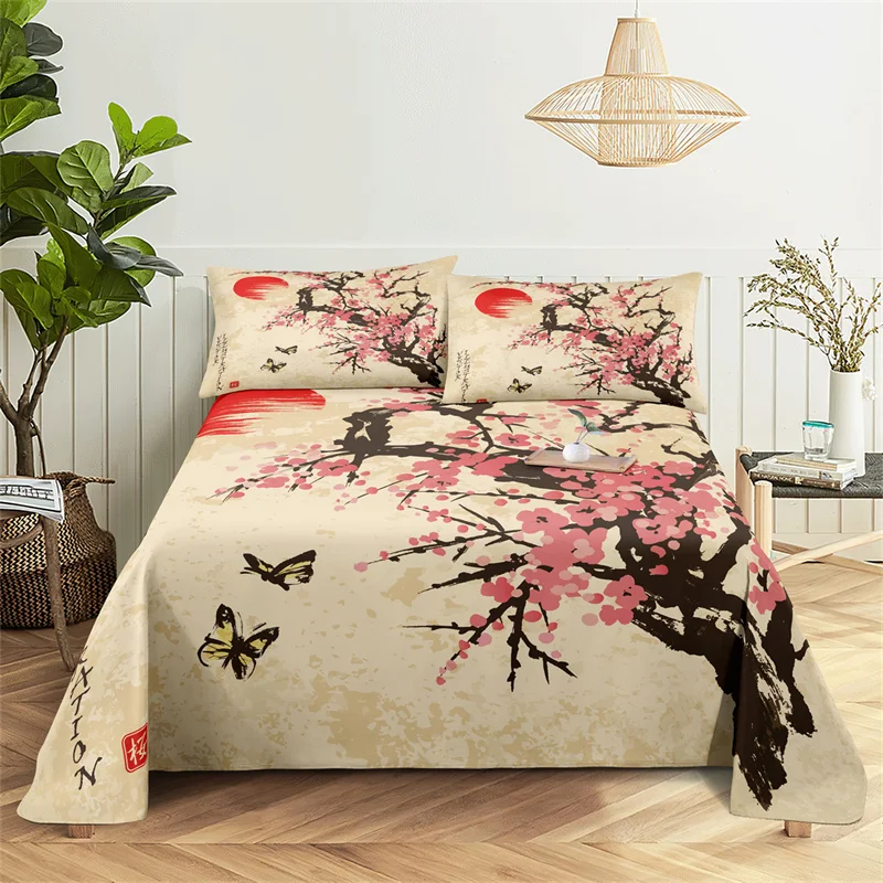 Bedroom Sheet Set Gorgeous Flowers Digital Printing Bedding Sheet Pillow Case Bedding Fashion Exquisite Printing Sheet