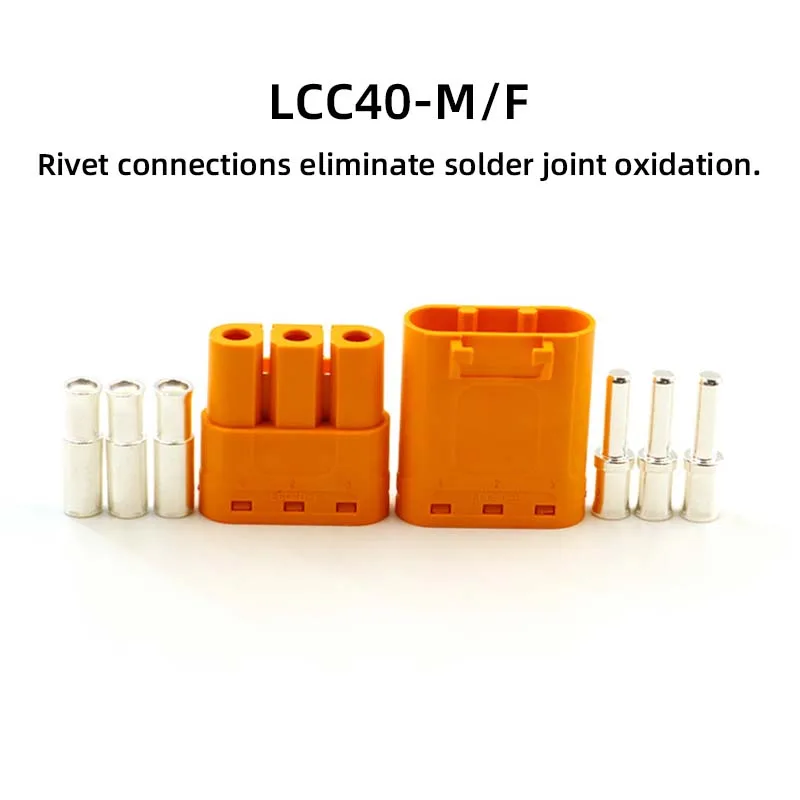 Amass LCC40-M/F Silver-Plated Copper Wire Locking Connector for MR90 Lithium Battery DC Plug
