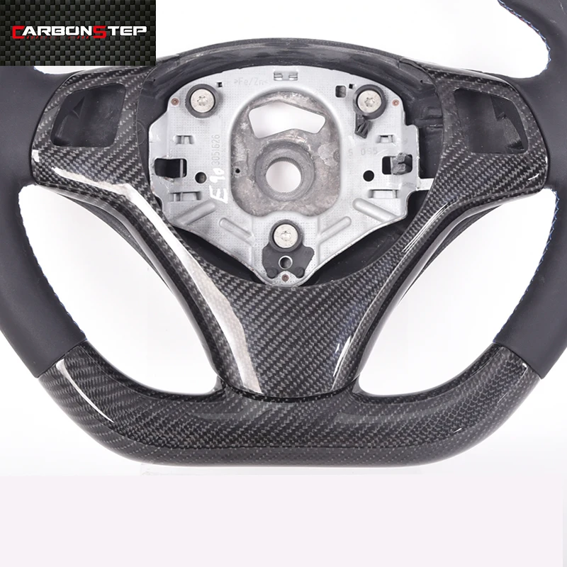 High Quality Custom Led Real Leather Carbon Fiber Car Steering  Wheel for BMW E92
