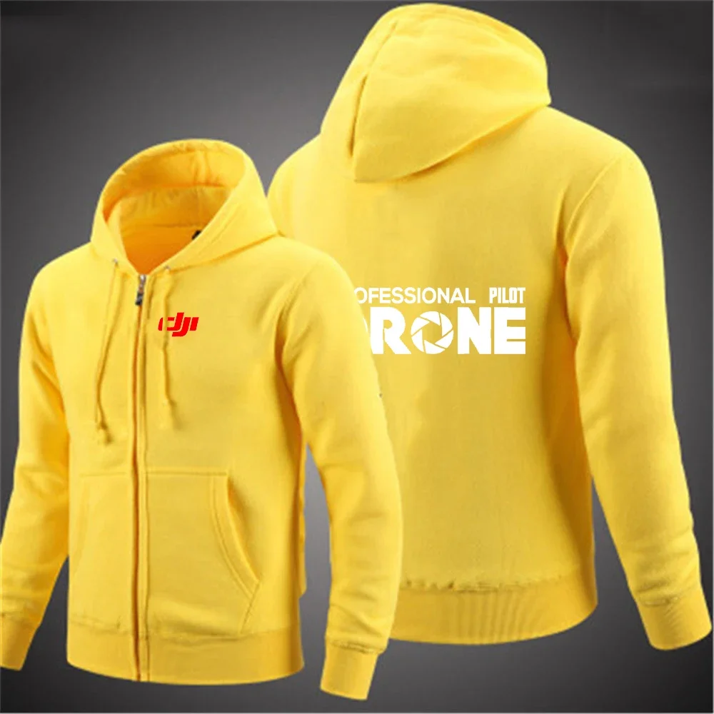 Dji Professionelle Pilot Drone Frühling Herbst Casual männer Einfarbig Zipper Pullover Hoodie Mäntel Sportswear Fashion Langarm – Detail 11