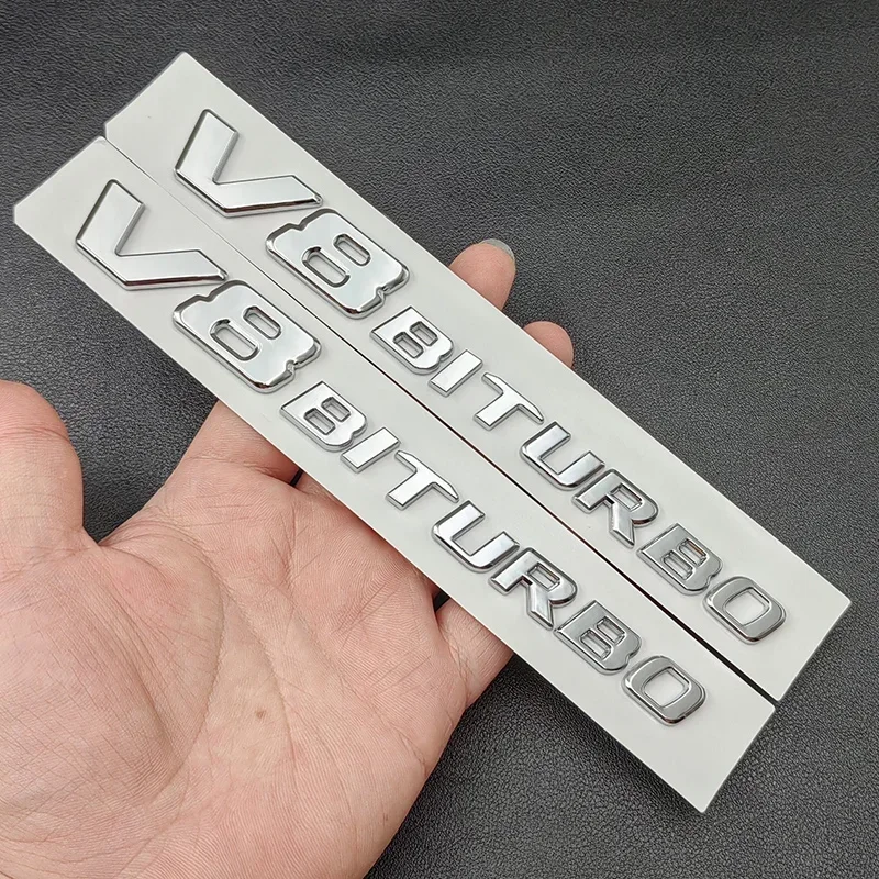 

For Mercedes Benz C63 AMG W205 C205 Accessories 3D ABS Chrome C63 Logo V8 BITURBO Badge Car Rear Star Sticker Trunk AMG Emblem
