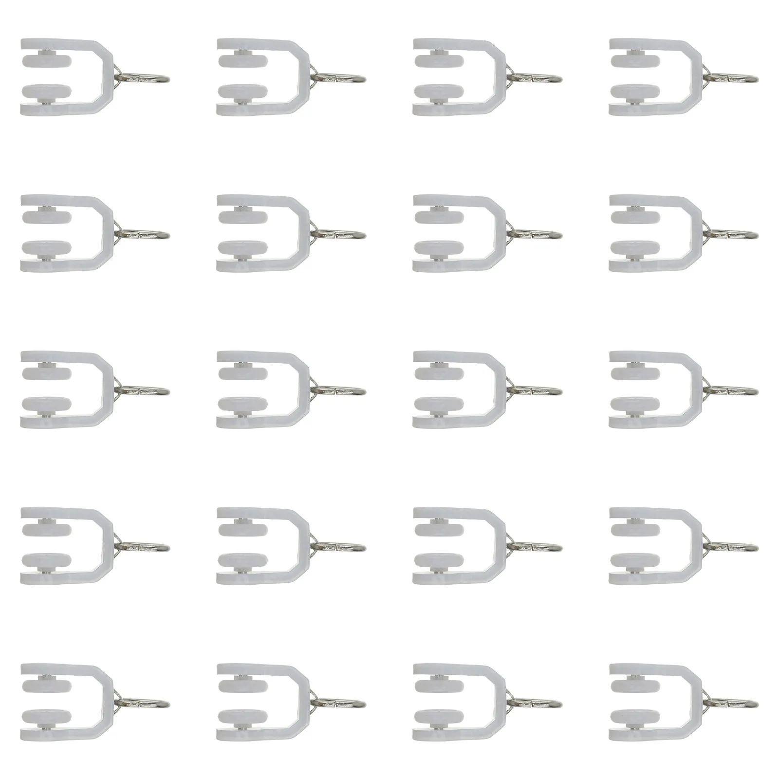 20Pcs Fine Workmanship Curtain Track Pulley Premium Material Long Service Life Curtain Hanging Wheel for Sheers Valances Drapes