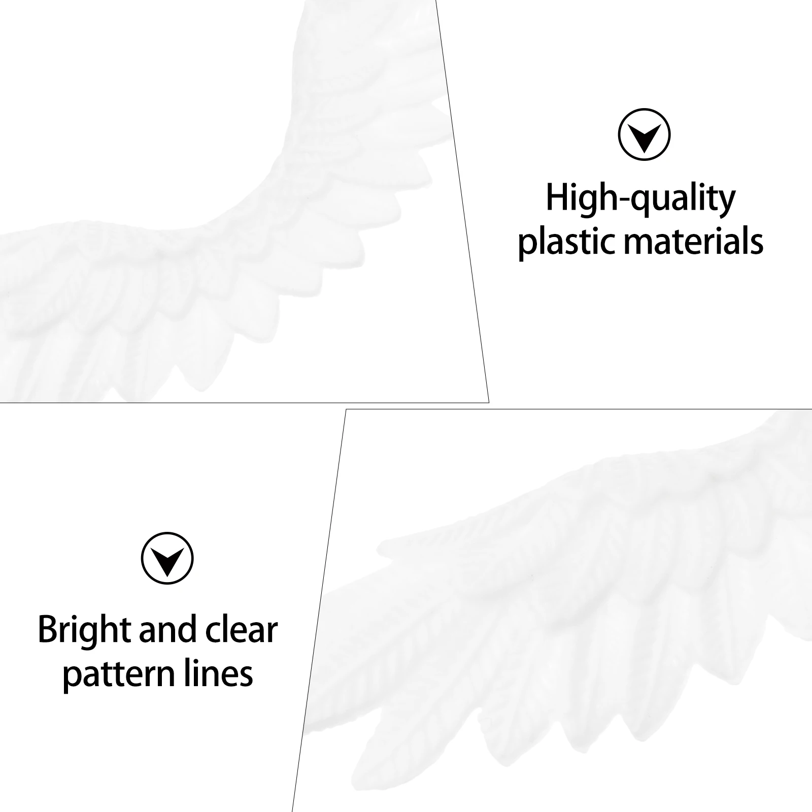 

24Pcs Angel Wings DIY Craft Plastic Ornaments Christmas Decoration Accessories for Coats Bags Shoes Curtains Gift Making