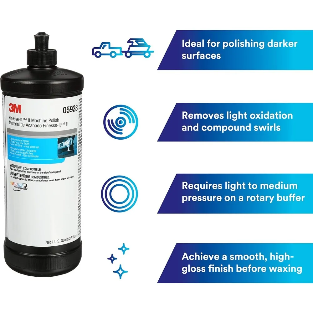 3M 피네스 II 폴리싱 머신, 05928, 1쿼트(32액량 온스/946밀리리터)