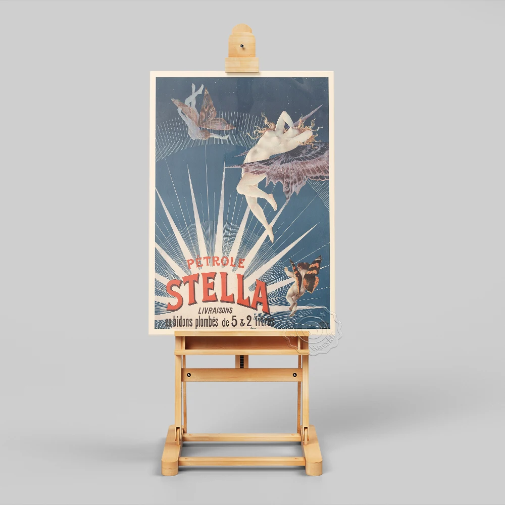 Petrole Stella Vintage Advertising Print Art Poster Butterfly Moth Elf Canvas Painting Wall Stickers Decor