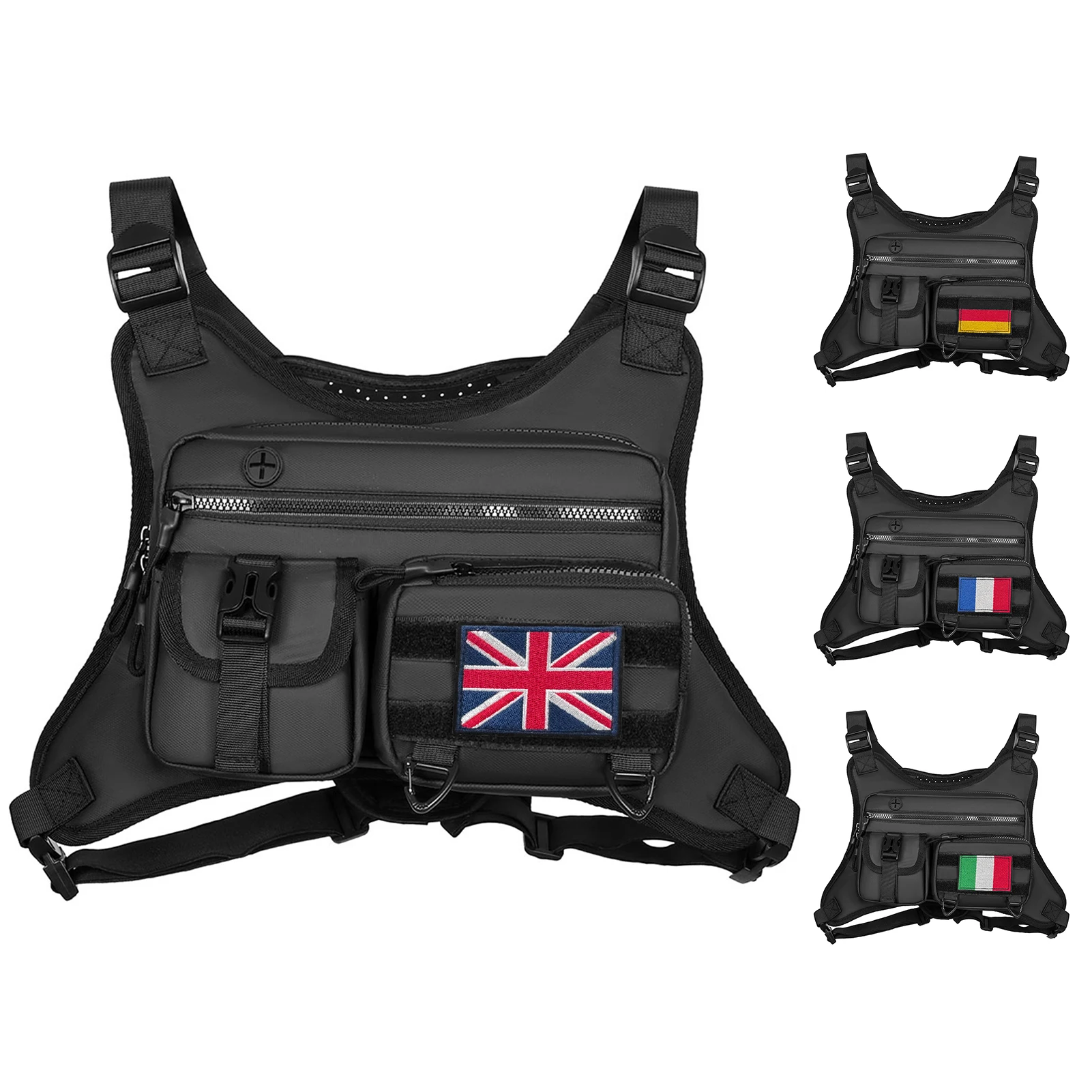 

Нагрудная сумка для бега Нагрудная сумка Спортивная нагрудная сумка Легкая с держателем для телефона Дополнительное хранилище Мужская передняя сумка-жилет для бега