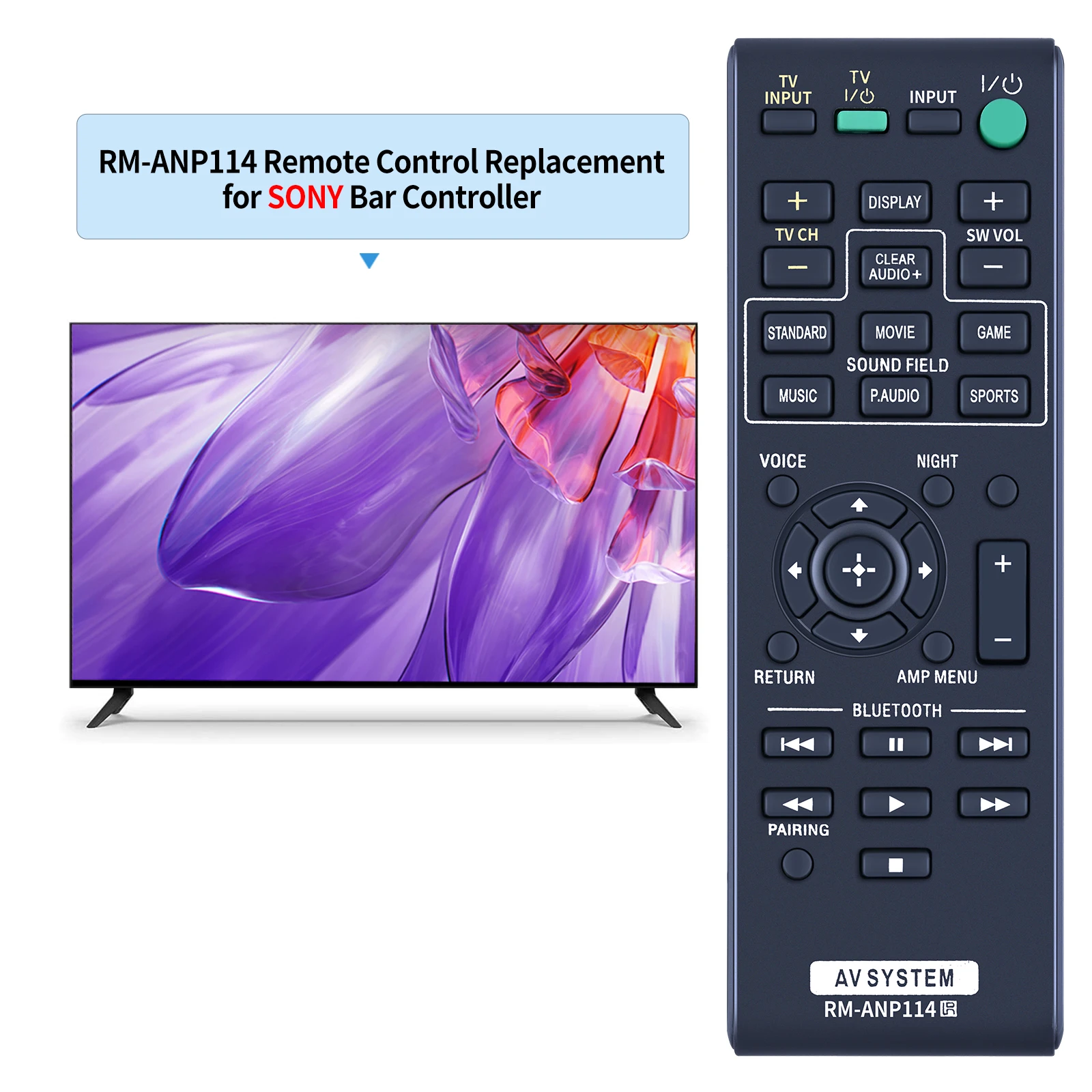 RM-ANP114 Remote Control For Sony Sound Bar HT-CT37 HT-CT380 HT-CT770 HT-CT780 SA-CT260H SA-CT260 SA-CT660C SA-CT260C