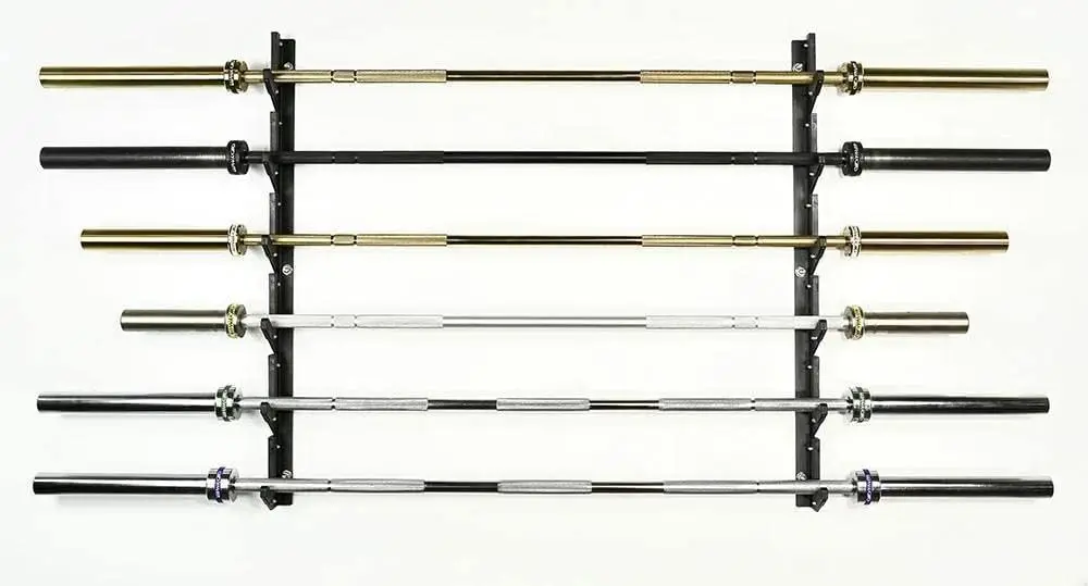 

Horizontal Wall Mounted Olympic Barbell Storage Racks 6 & 8 Bar Gun Rack