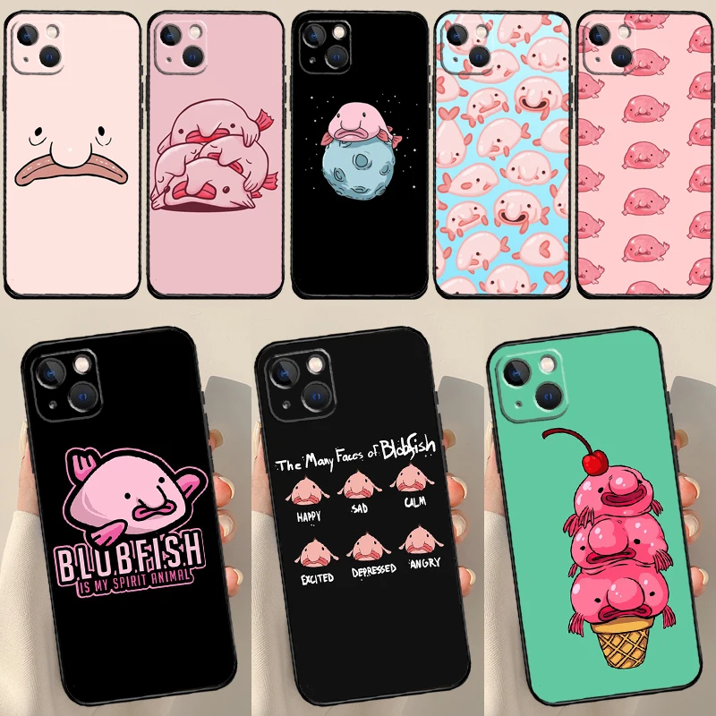 Blobfish Phone Case For iPhone 16 11 12 13 14 15 Pro Max Mini Cover For iPhone 16 XR X XS Max Plus