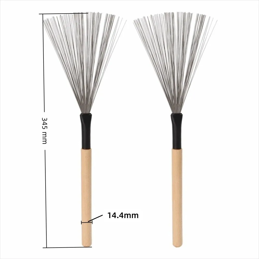 Kép 7: Hordozható Acél wire​ Dob ecsettel Fa- handle​ ​wood színben ​percussion tool​ ​performance accessory​ ​percussion Munkaeszköz kit​