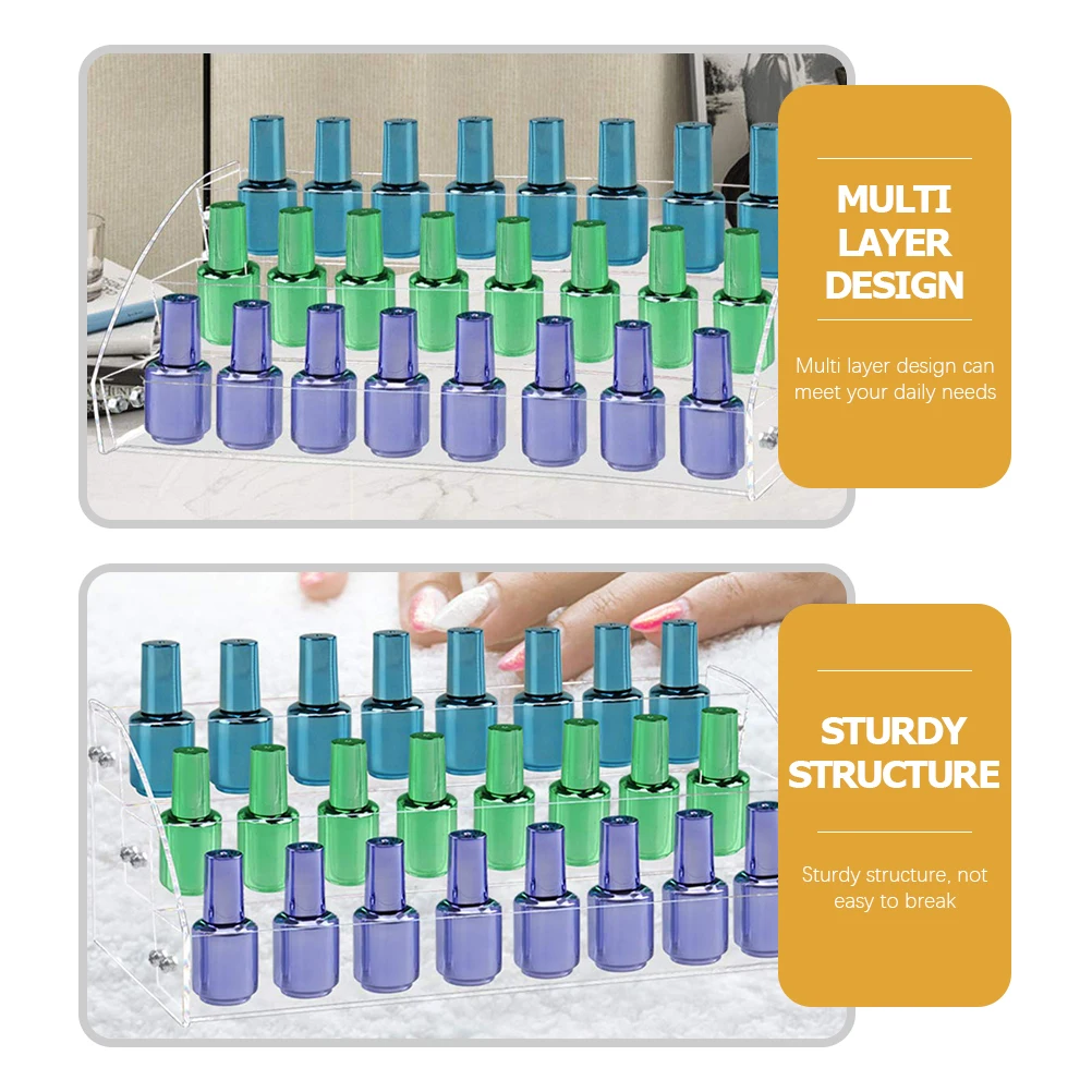 

Nail Polish ganizer Plastic Multi layer Storage Rack Compact Lightweight Stable Base Oil Holder