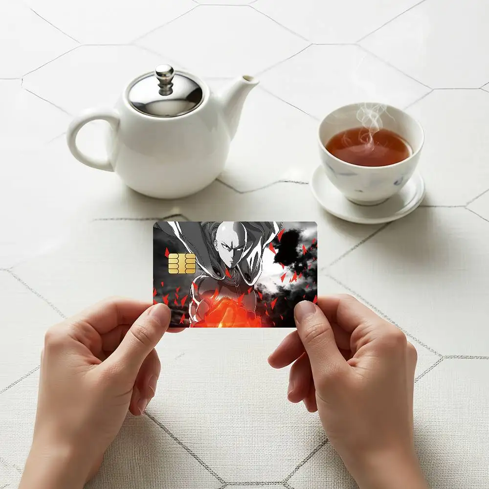 Comic O-One-Punch M-Man Credit Skin Cover Card Stickers 4PCS Film Bus Pass Front Decoration Bank Debit Waterproof