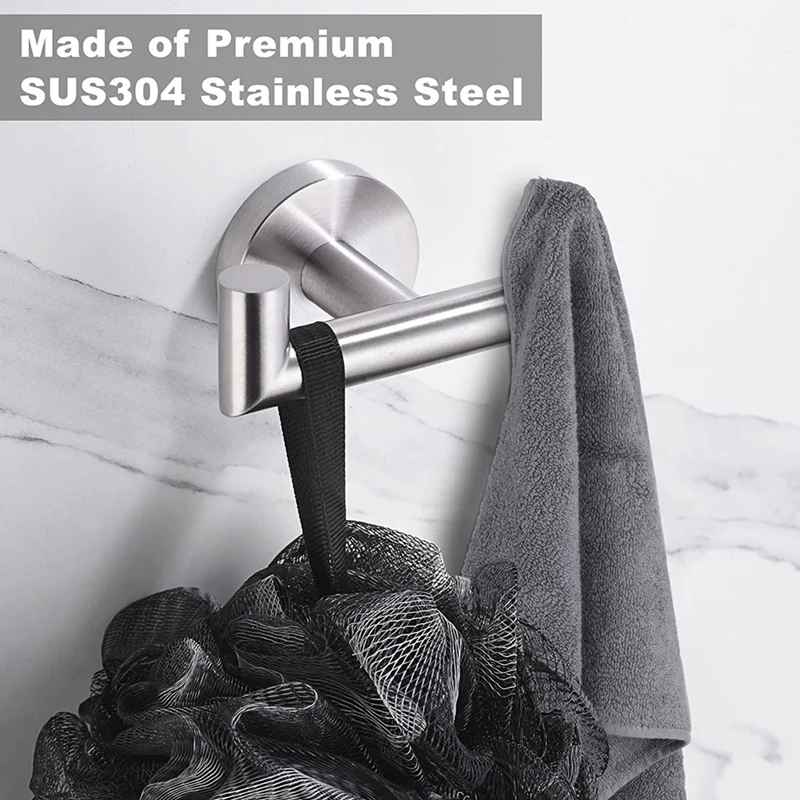 Towel Hooks For Bathrooms,Brushed Nickel Towel Hook For Kitchen Bathroom,SUS304 Stainless Steel Coat Hook,Heavy Duty