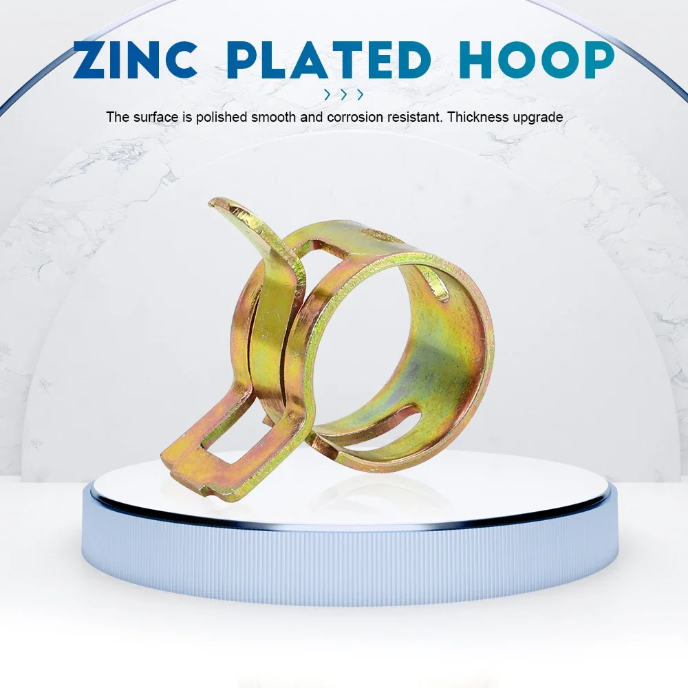 NINDEJIN 20 piezas abrazadera de manguera de resorte tubo de combustible abrazadera de tubo de agua tubo de manguera de vacío de silicona M6-M15 sujetador de Clip grueso chapado en Zinc