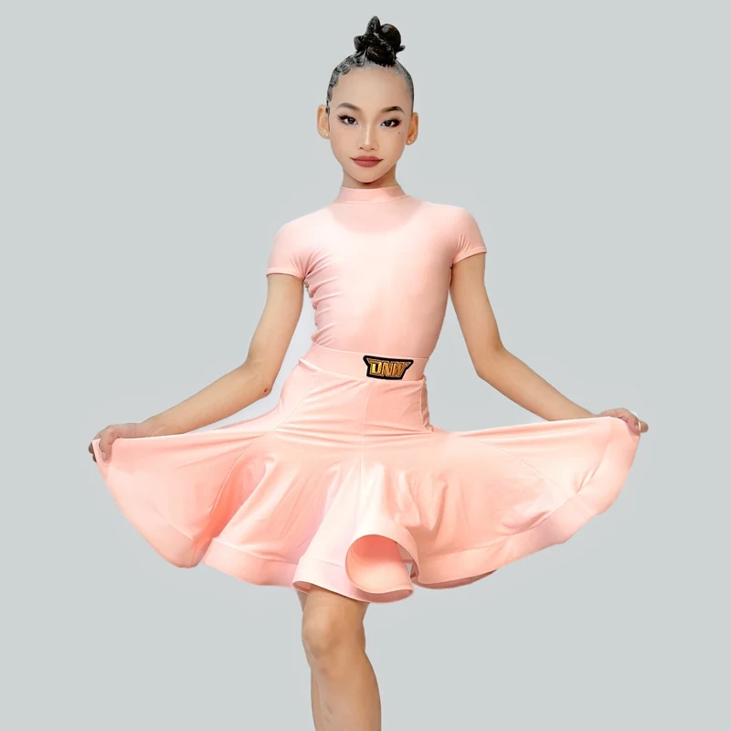 Fashion Children\'S National Standard Ballroom Dance Dresses Girls Short Sleeves Samba Latin Dance Competition Costumes SL10639