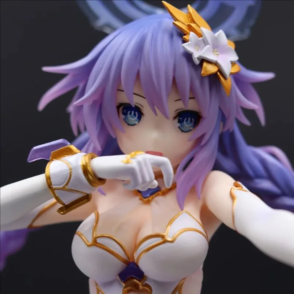 25cm Anime Hyperdimension Neptunia Figures Purple Heart Neptune PVC Action Figures Collection Model ToysFor Christmas Gift