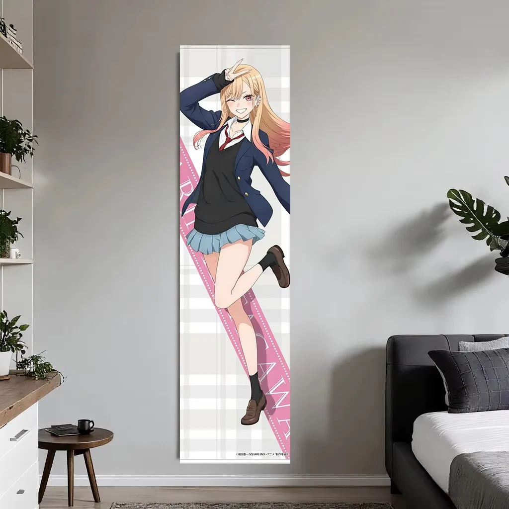 M-Marin K-Kitagawa Extra Tall Vertical Tapestry, Kawaii Anime Long Polyester Wall Hanging Decor for Bedroom Otaku Room Gift