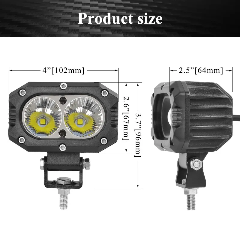 4インチスポットアンバーLED作業用フォグライトオフロード4x4 SUV車