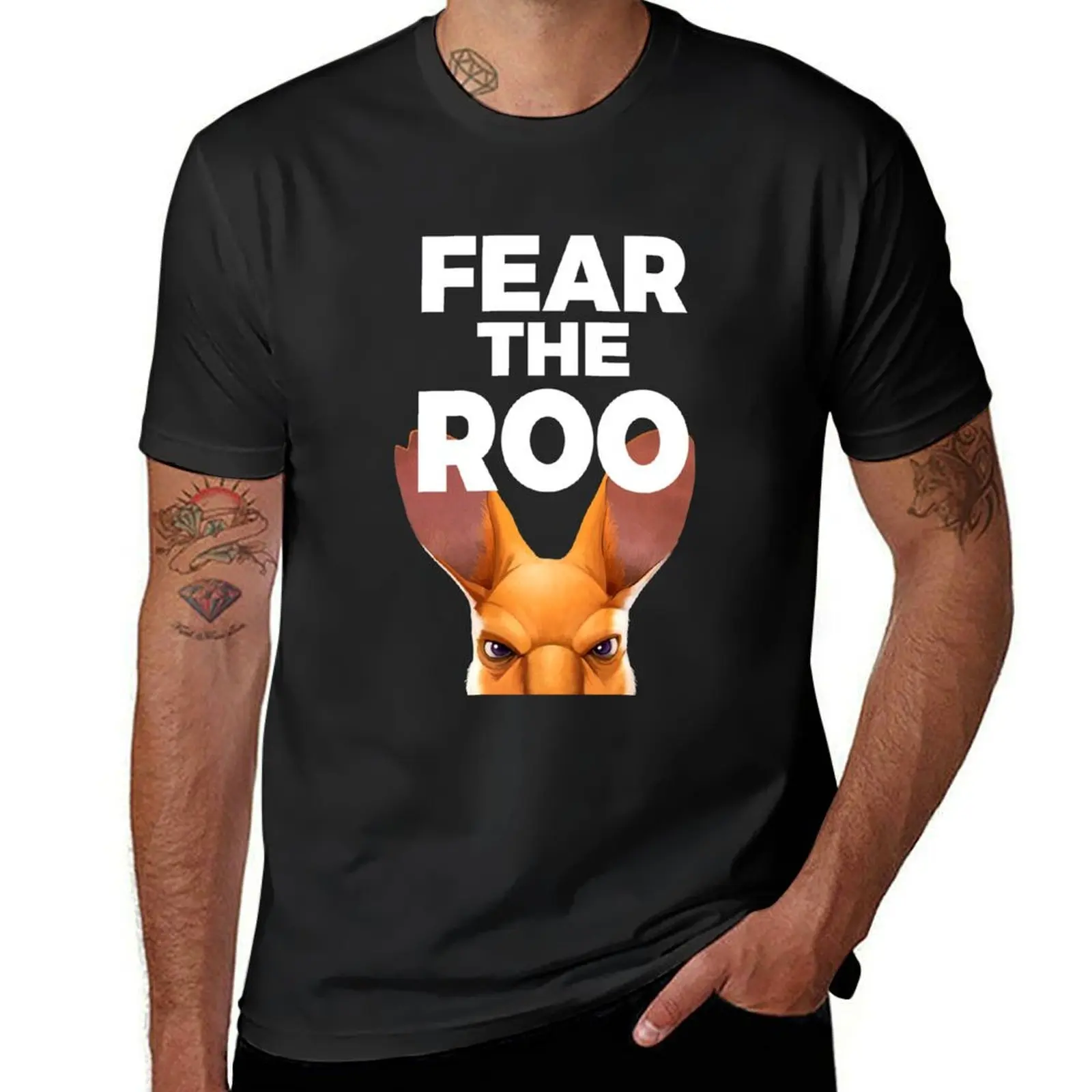 

Fear the Roo white font T-Shirt cheap stuff oversized graphic tee custom t shirt oversize t-shirts man mens white t shirts