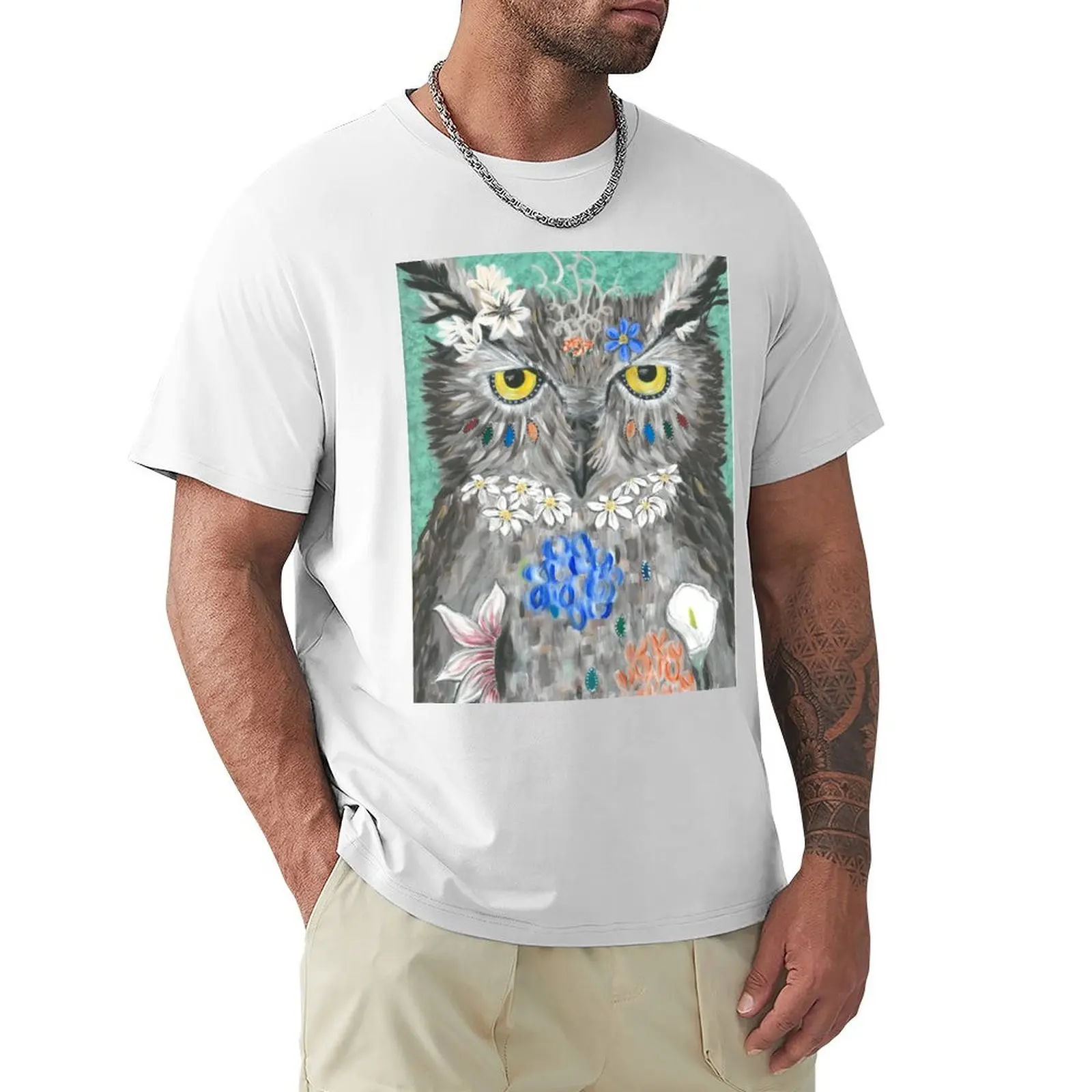 Floral Owl T-Shirt new edition oversized mens funny t shirts
